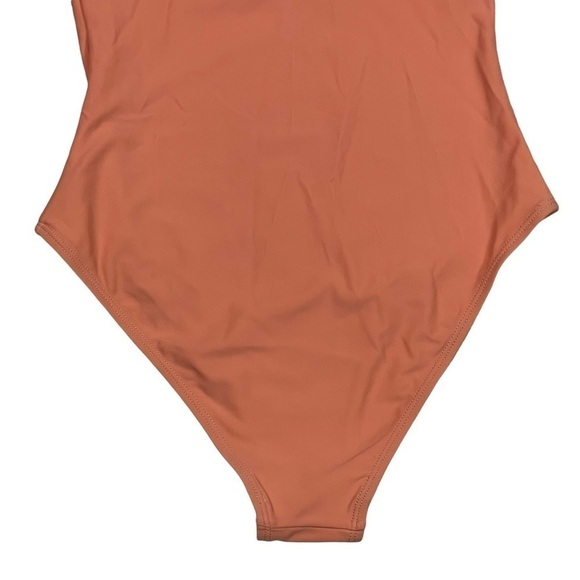 CUPSHE ONE SHOULDER AB31075M SALMON HIGH CUT ONE PIECE BATHING SWIMSUIT - Picture 8 of 16